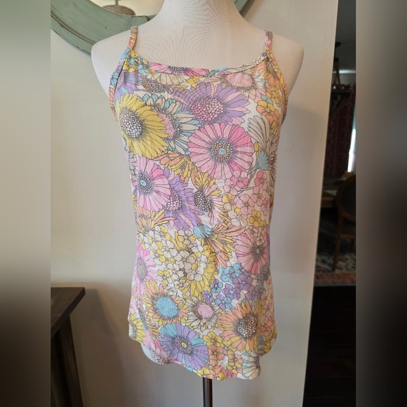 Gap Maternity Size Medium Retro Floral Modal Robe w/ Matching Tank Lounge Soft - Picture 3 of 10